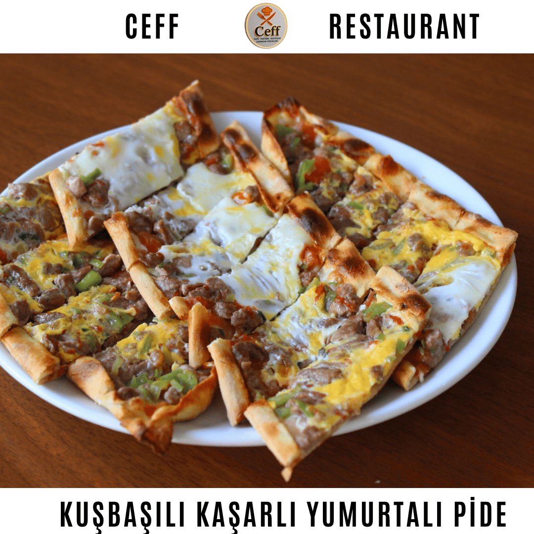 Kuşbaşılı Kaşarlı Yumurtalı Pide