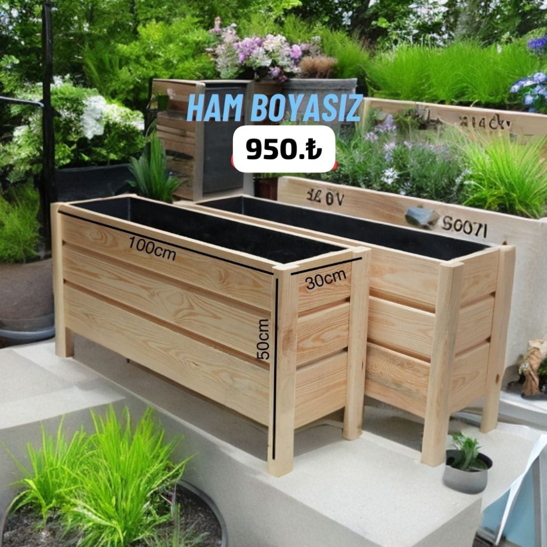 Ahsap Saksı ham Boyasız