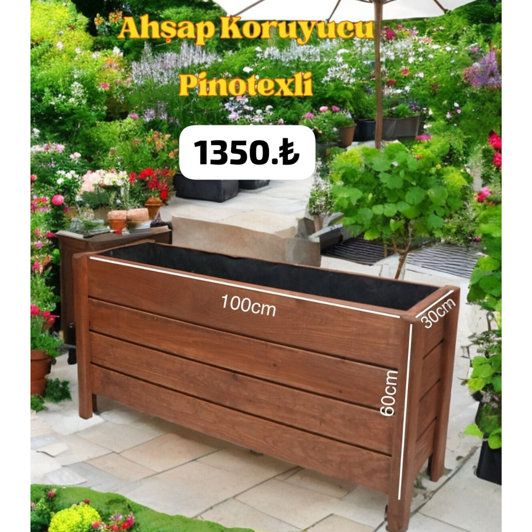 Ahsap Çiçeklik Pinotexli 