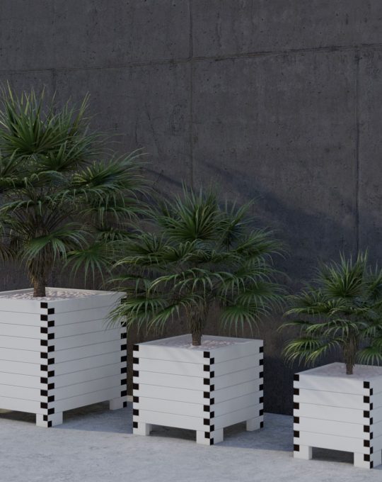 Kare Kertmeli Ahşap Saksı