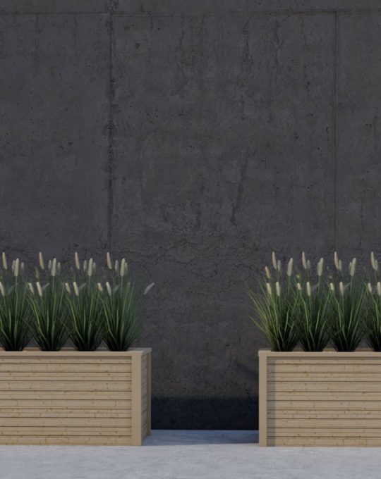 Dörtgen Ahşap Saksı 