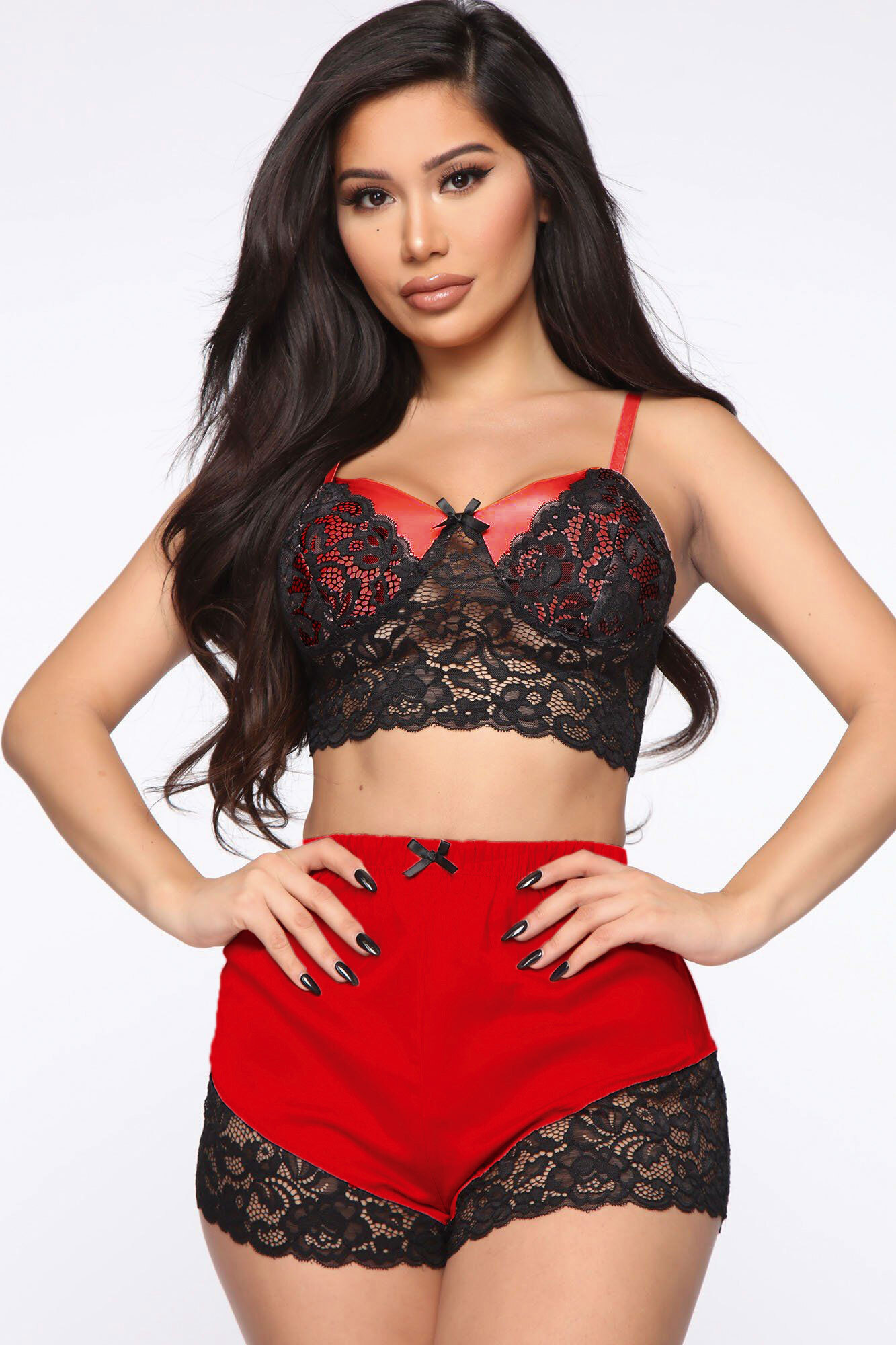 Daria 6642 Saten Şort Takım