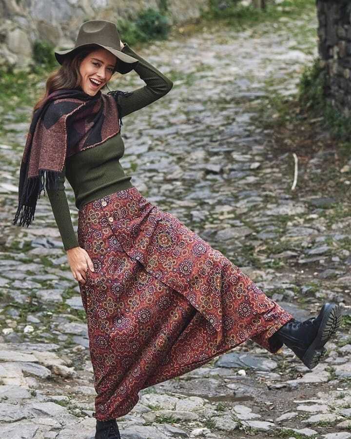 Düğmeli kapaklı şalvar pantolon SM M L beden