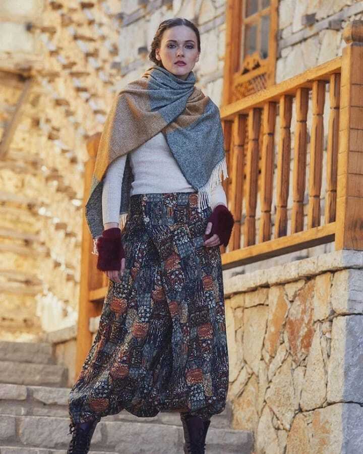 Düğmeli kapaklı şalvar pantolon SM M L beden