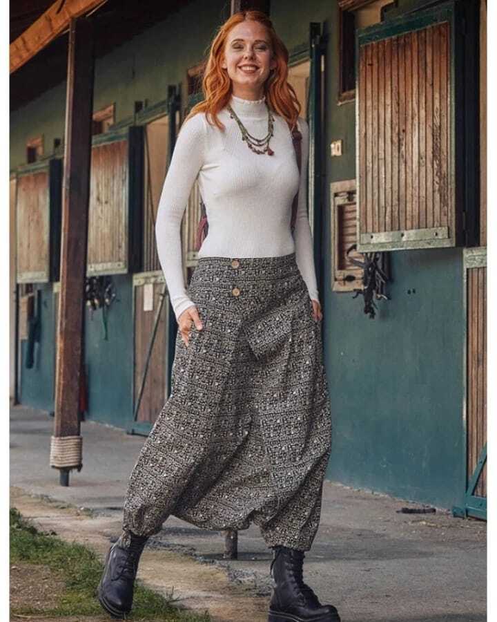 Düğmeli kapaklı şalvar pantolon SM M L beden