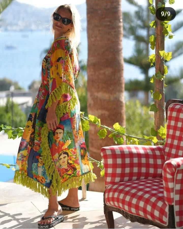 Frida Baskılı Panca Elbise