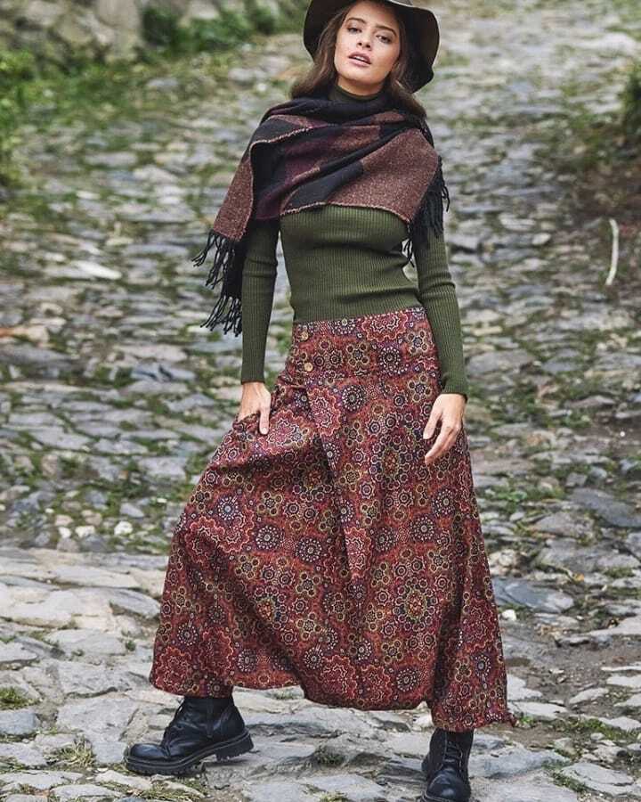 Düğmeli kapaklı şalvar pantolon SM M L beden