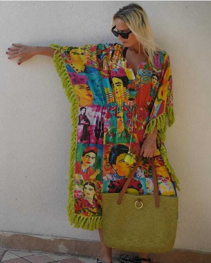 Frida Baskılı Panca Elbise