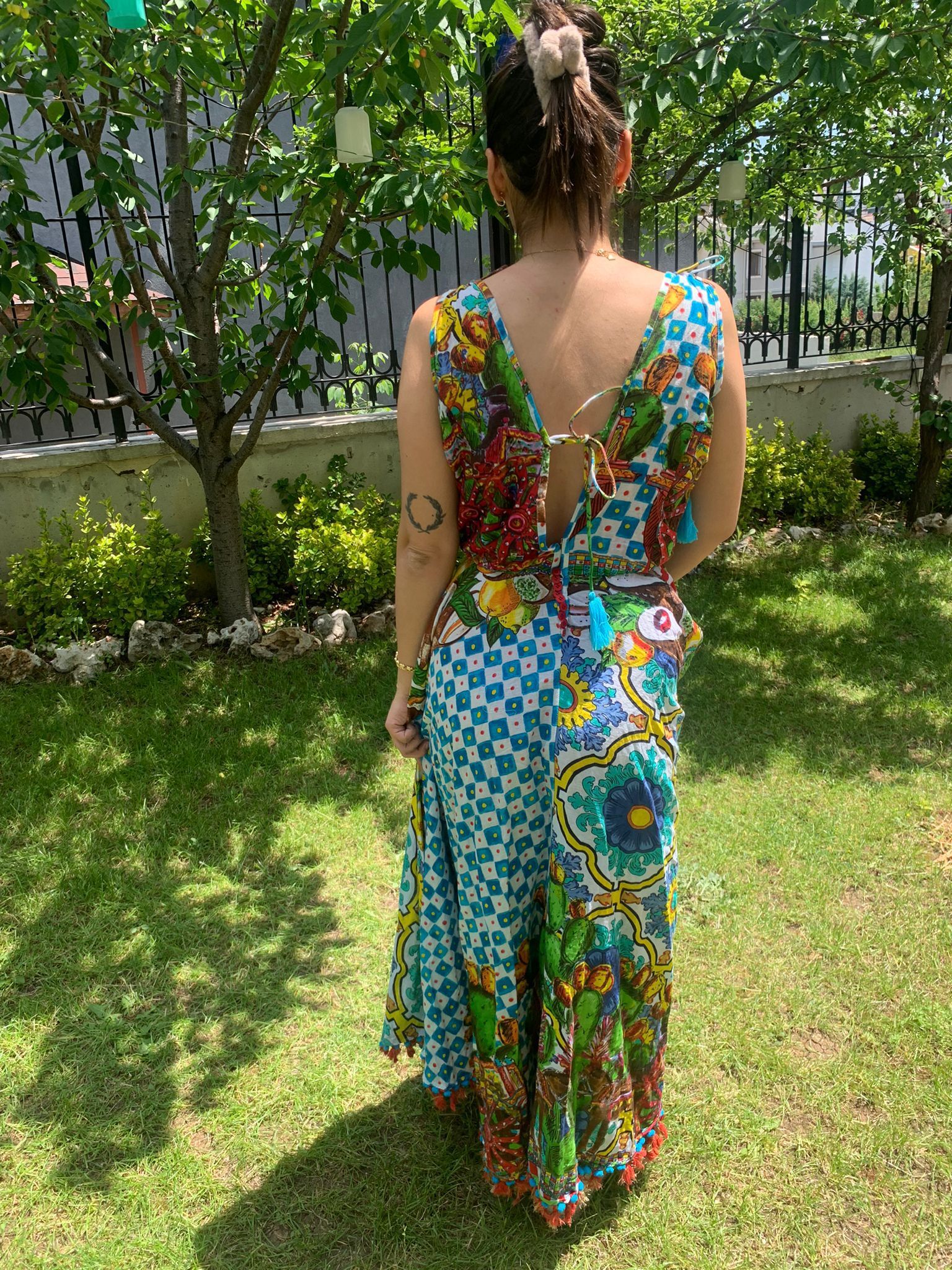 Antica Santoria İşlemeli Askılı Elbise