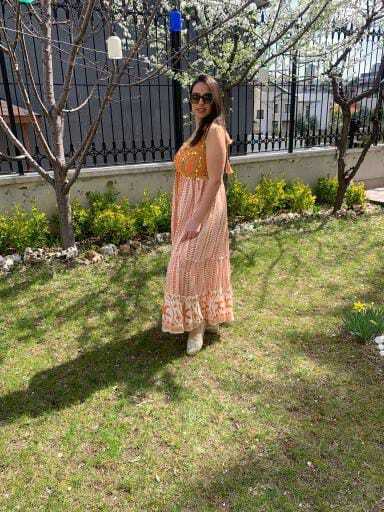 Antica İşlemeli Askılı Elbise