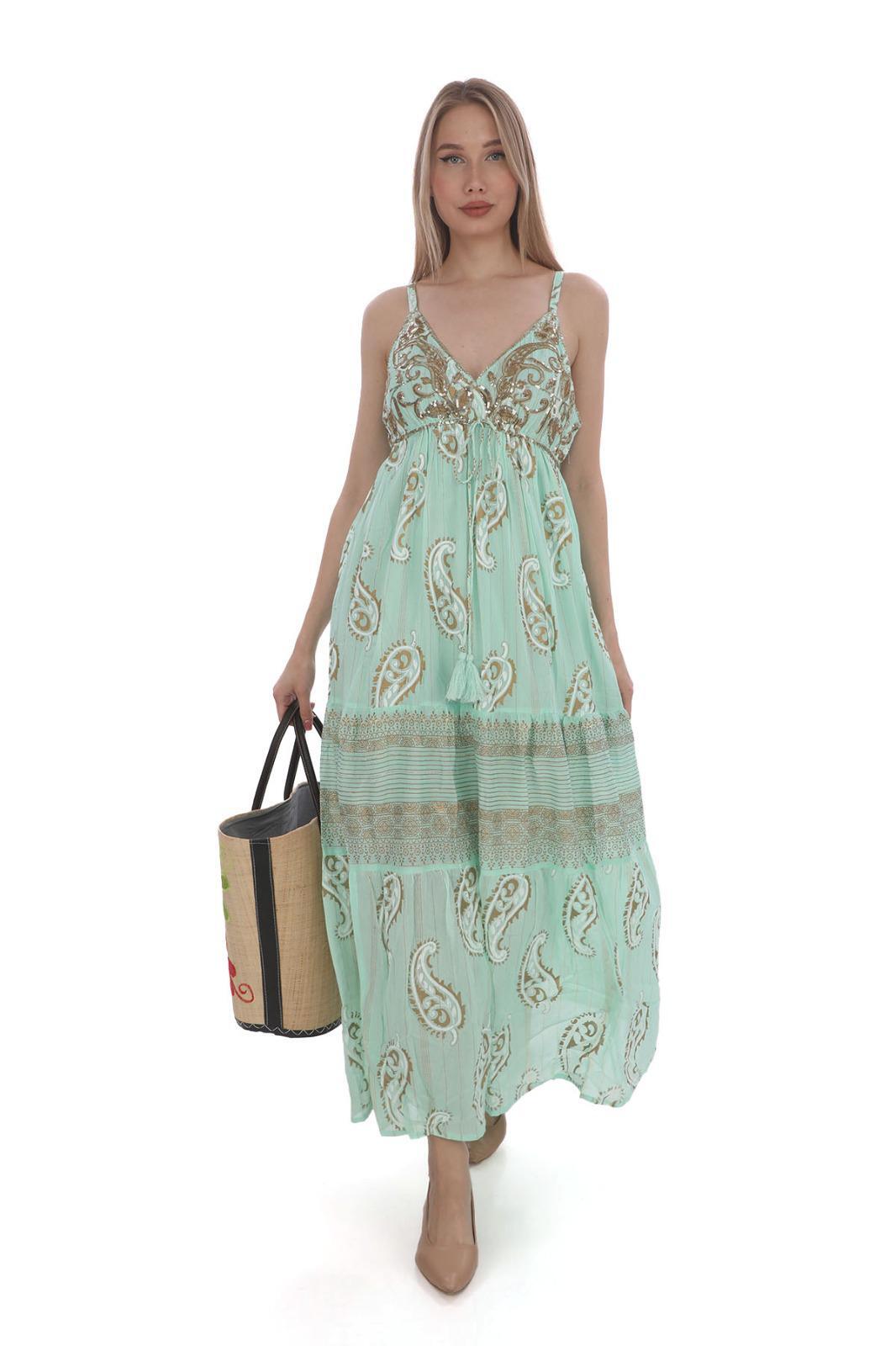 İthal İşlemeli Elbise