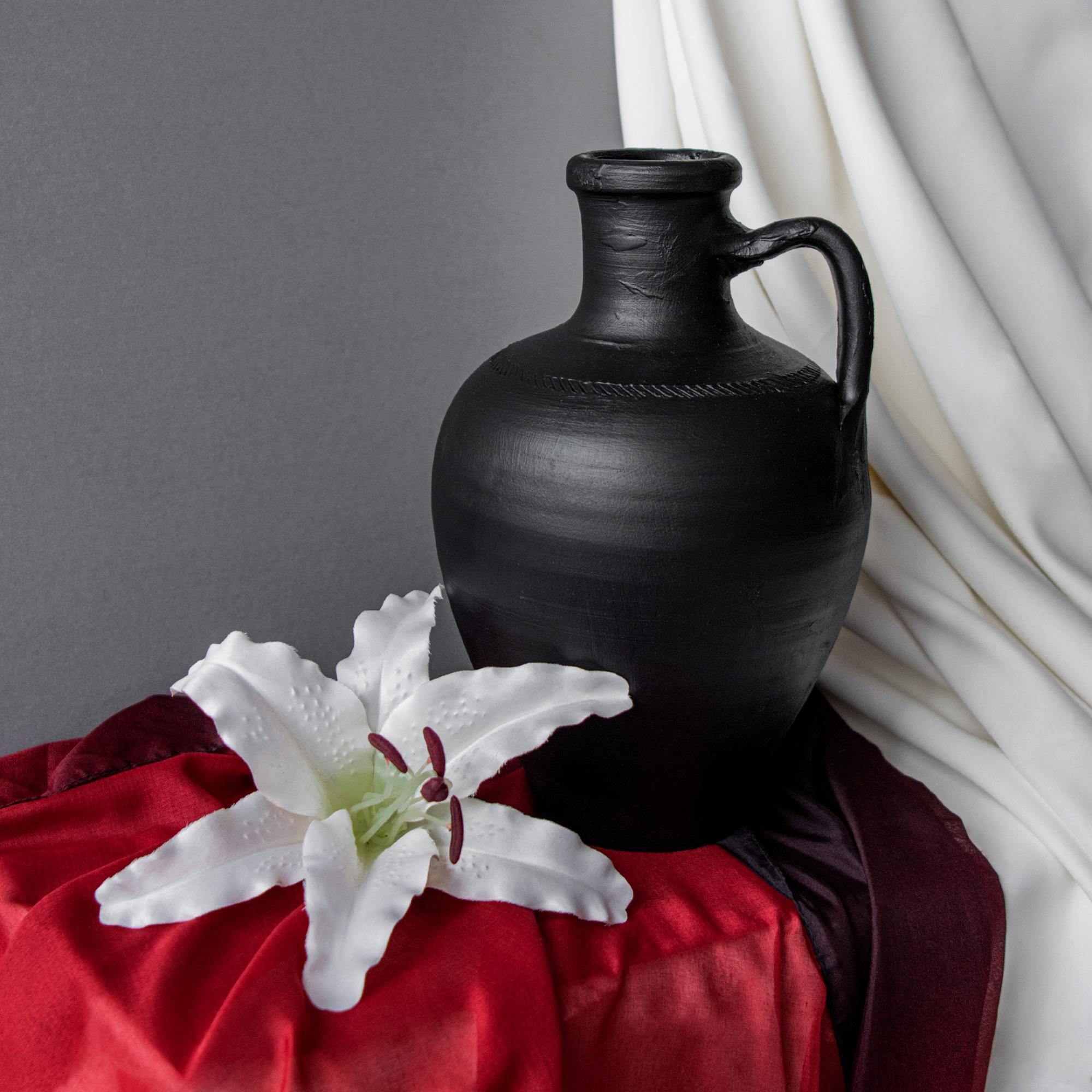 Acus Siyah Mat Tek Kuplu Vazo 