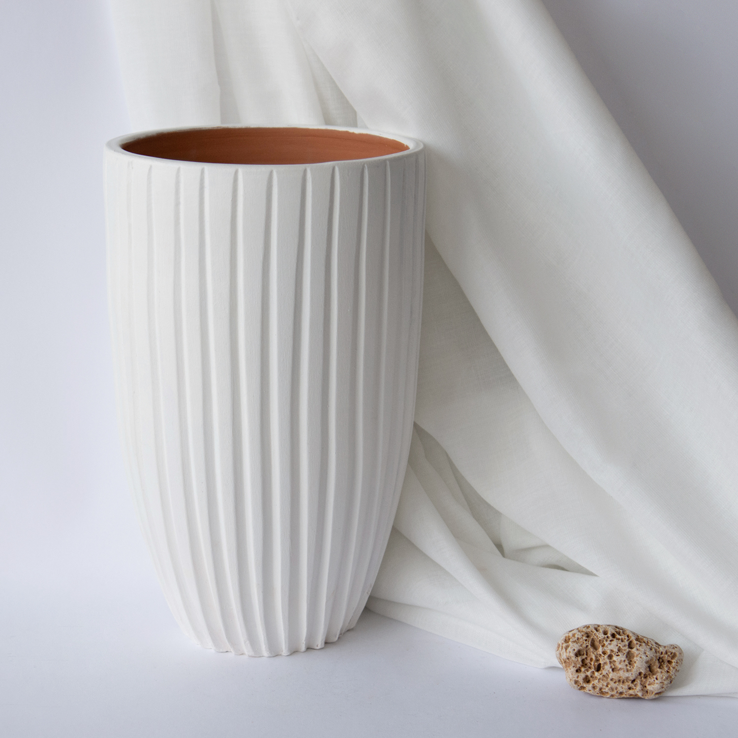 Adrea Beyaz Mat  Vazo