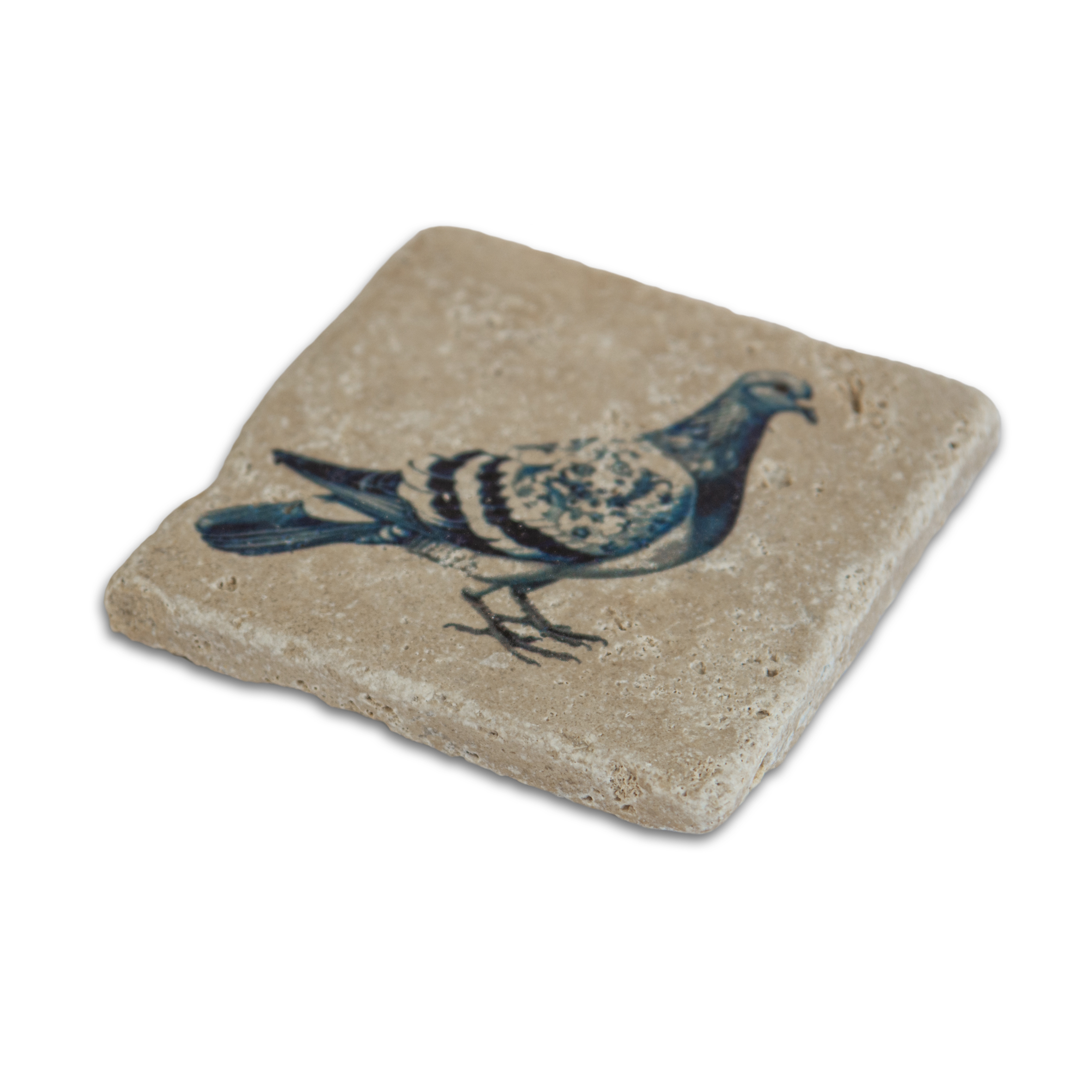 Blue Pigeon Doğal Taş Traverten Bardak Altlığı