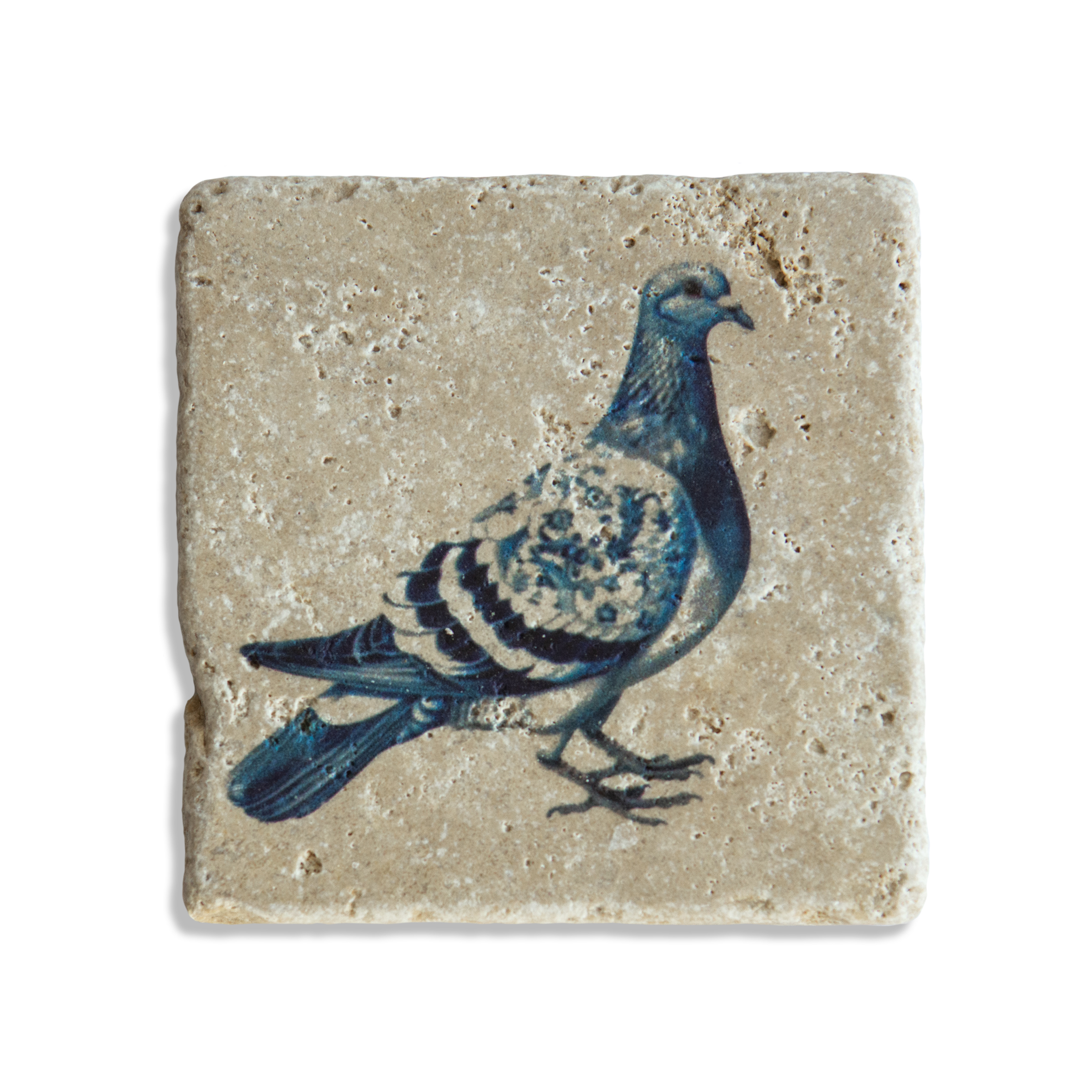 Blue Pigeon Doğal Taş Traverten Bardak Altlığı