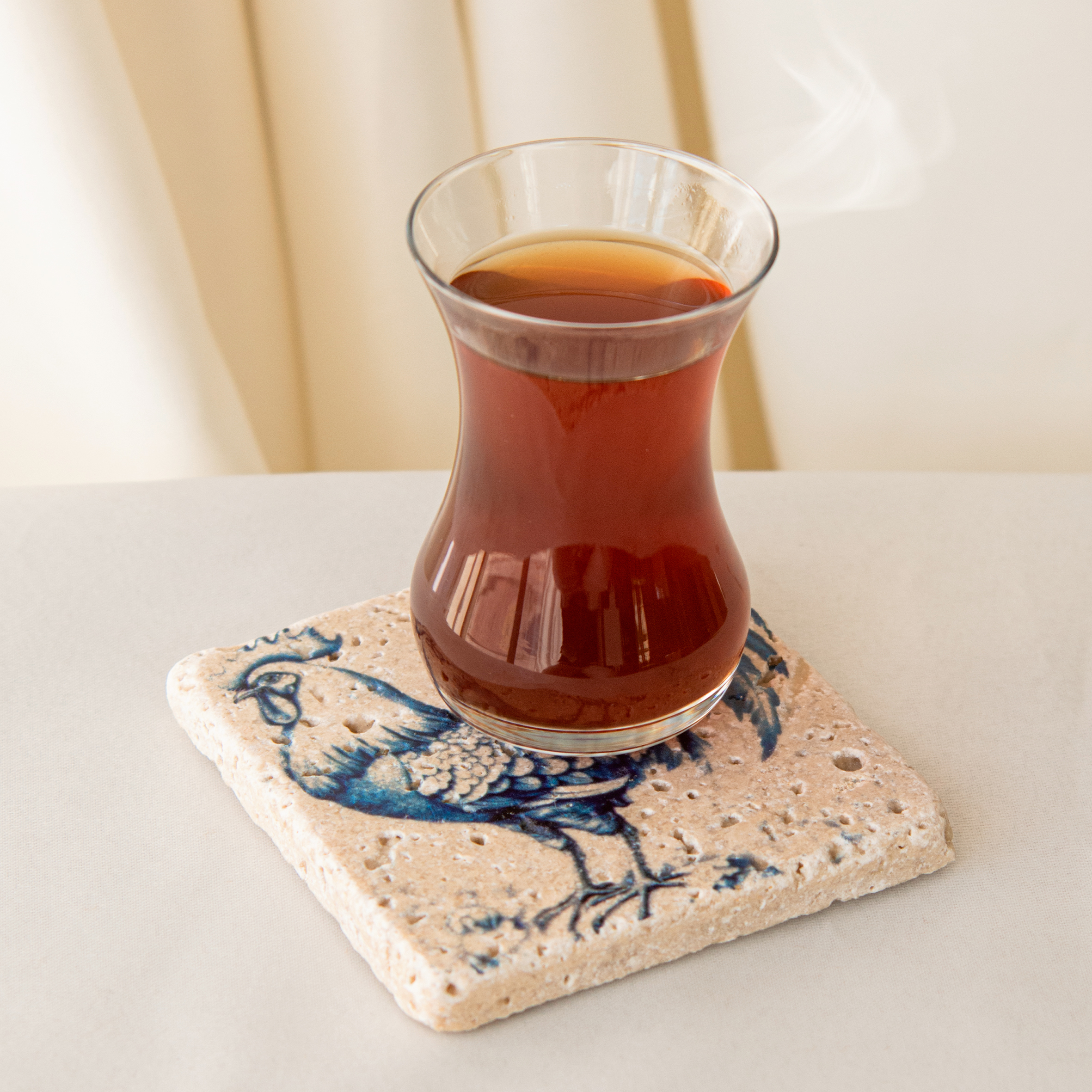 Blue Rooster Traverten Bardak Altlığı