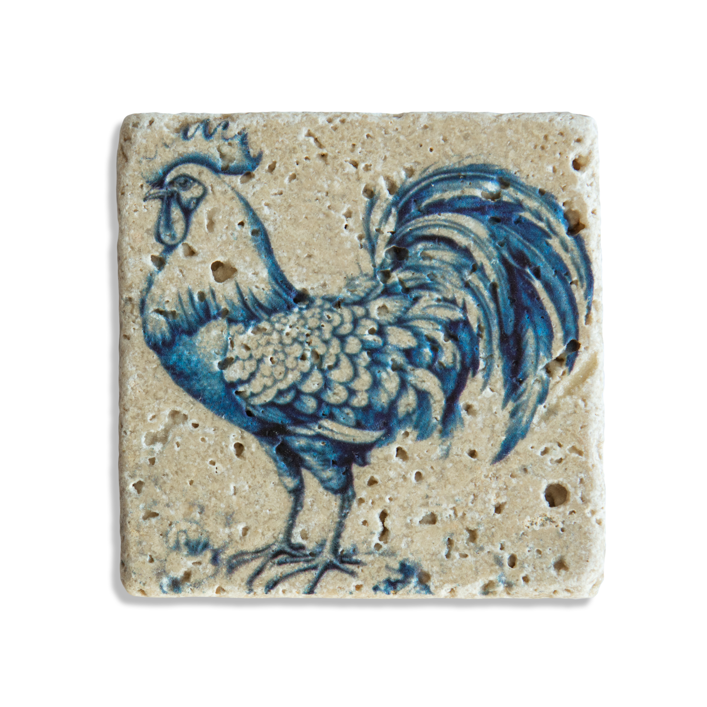 Blue Rooster Traverten Bardak Altlığı