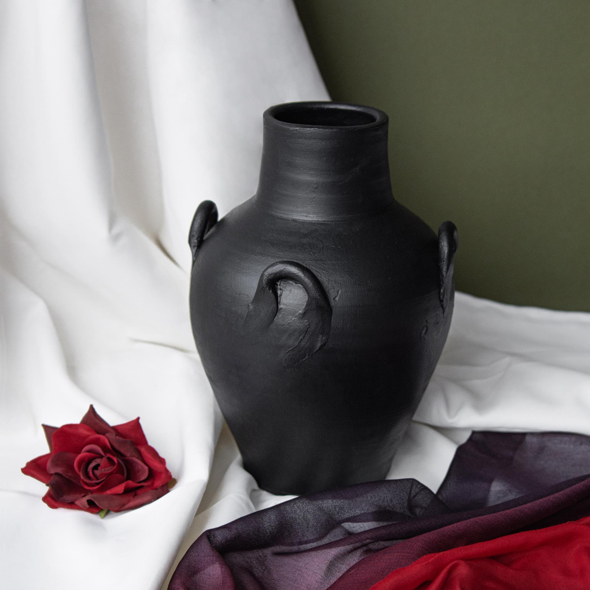 Canna Siyah Mat Dört Kuplu Vazo