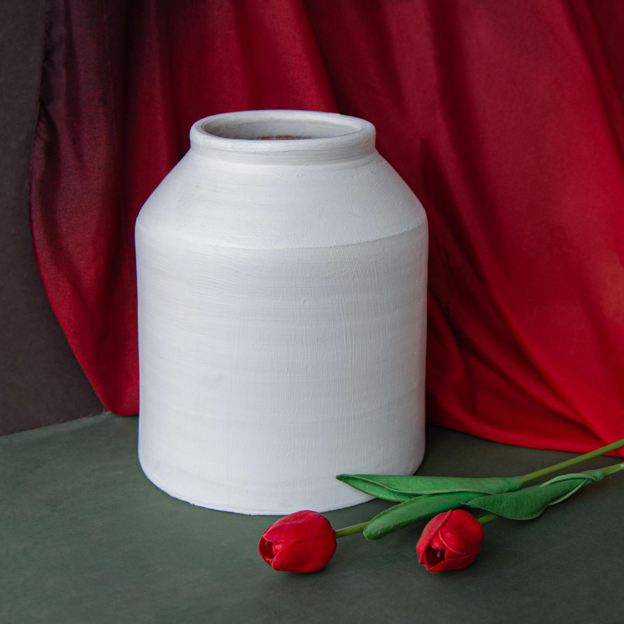 Martis Beyaz Mat Vazo