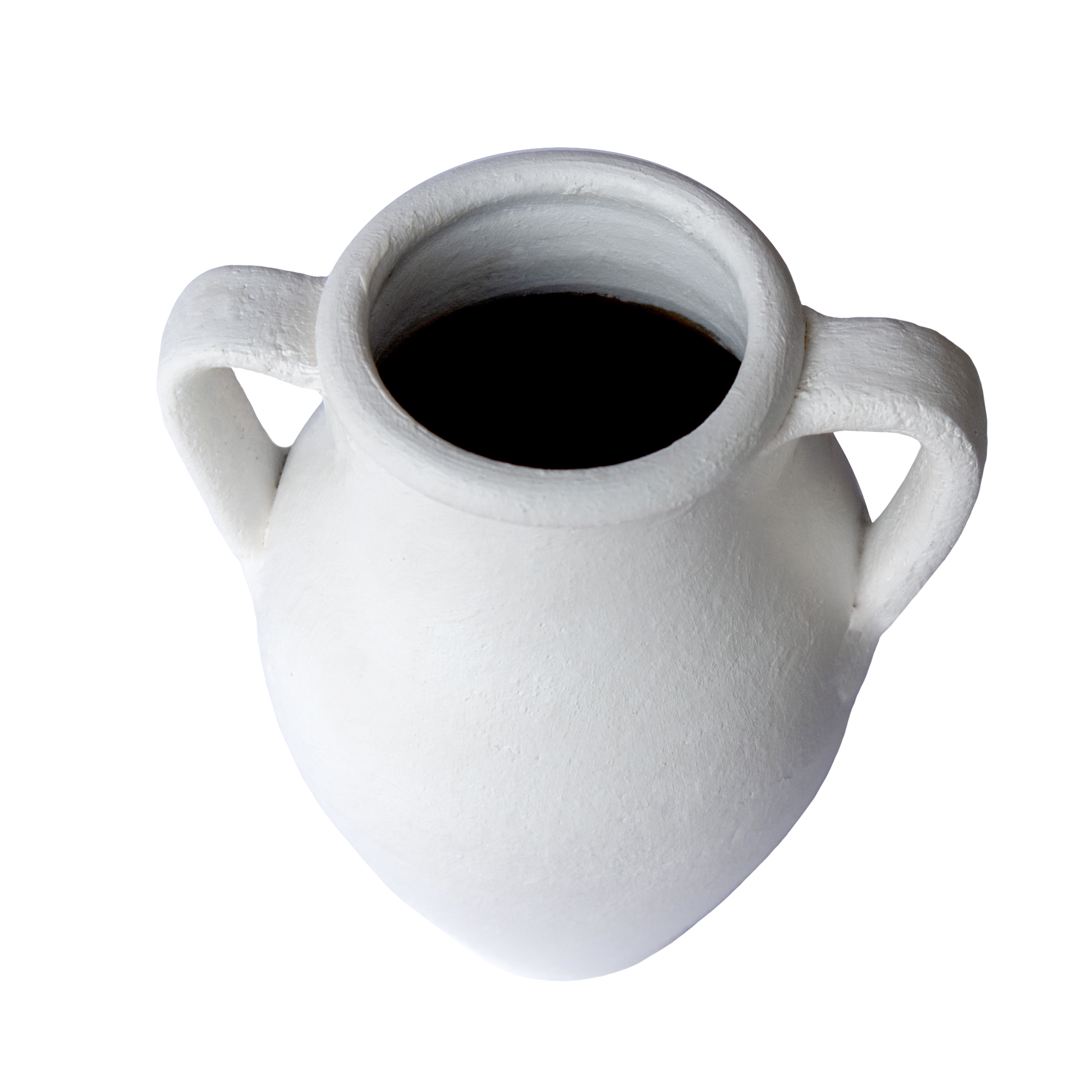 Merta Beyaz Mat Cift Kuplu Vazo