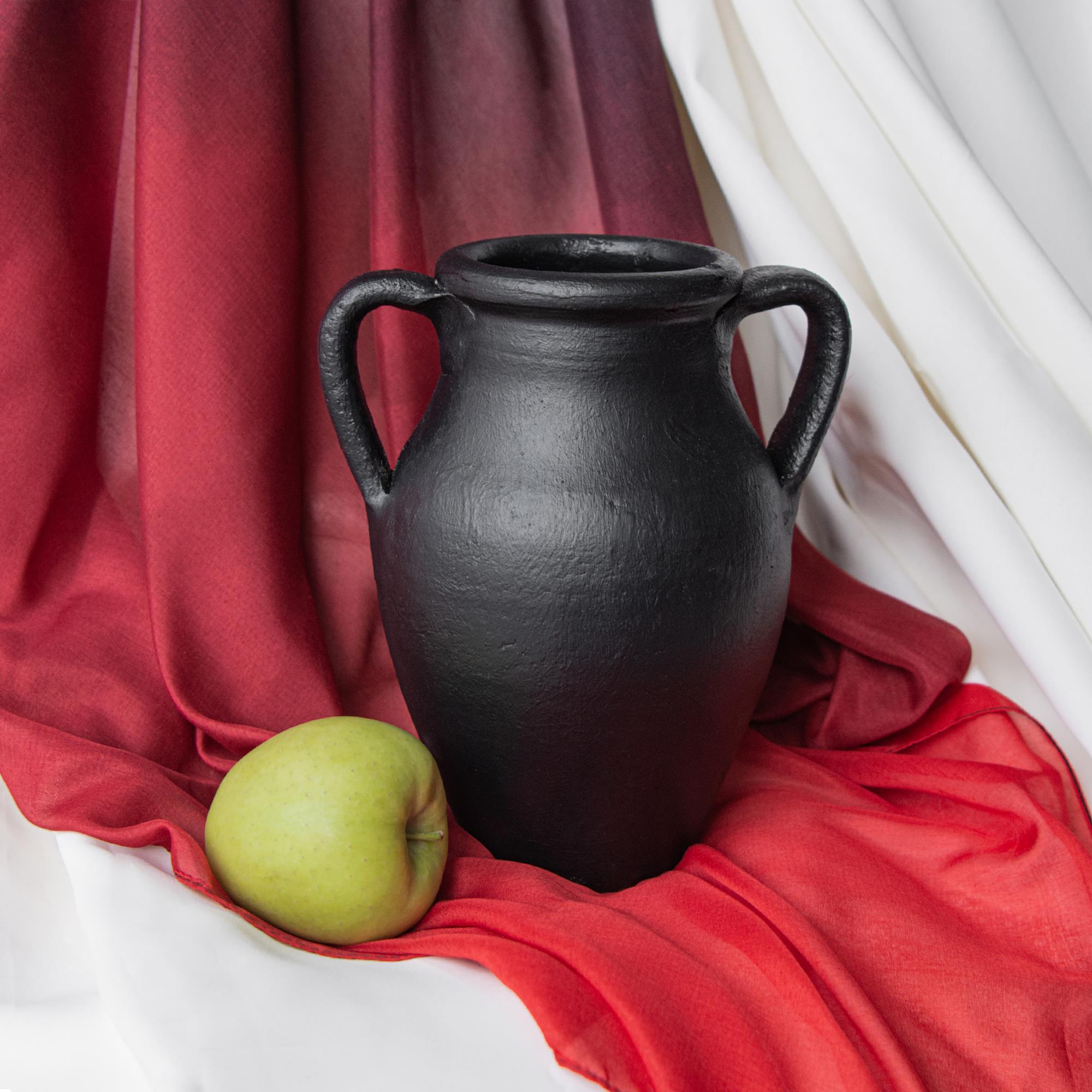 Merta Siyah Mat Cift Kuplu Vazo