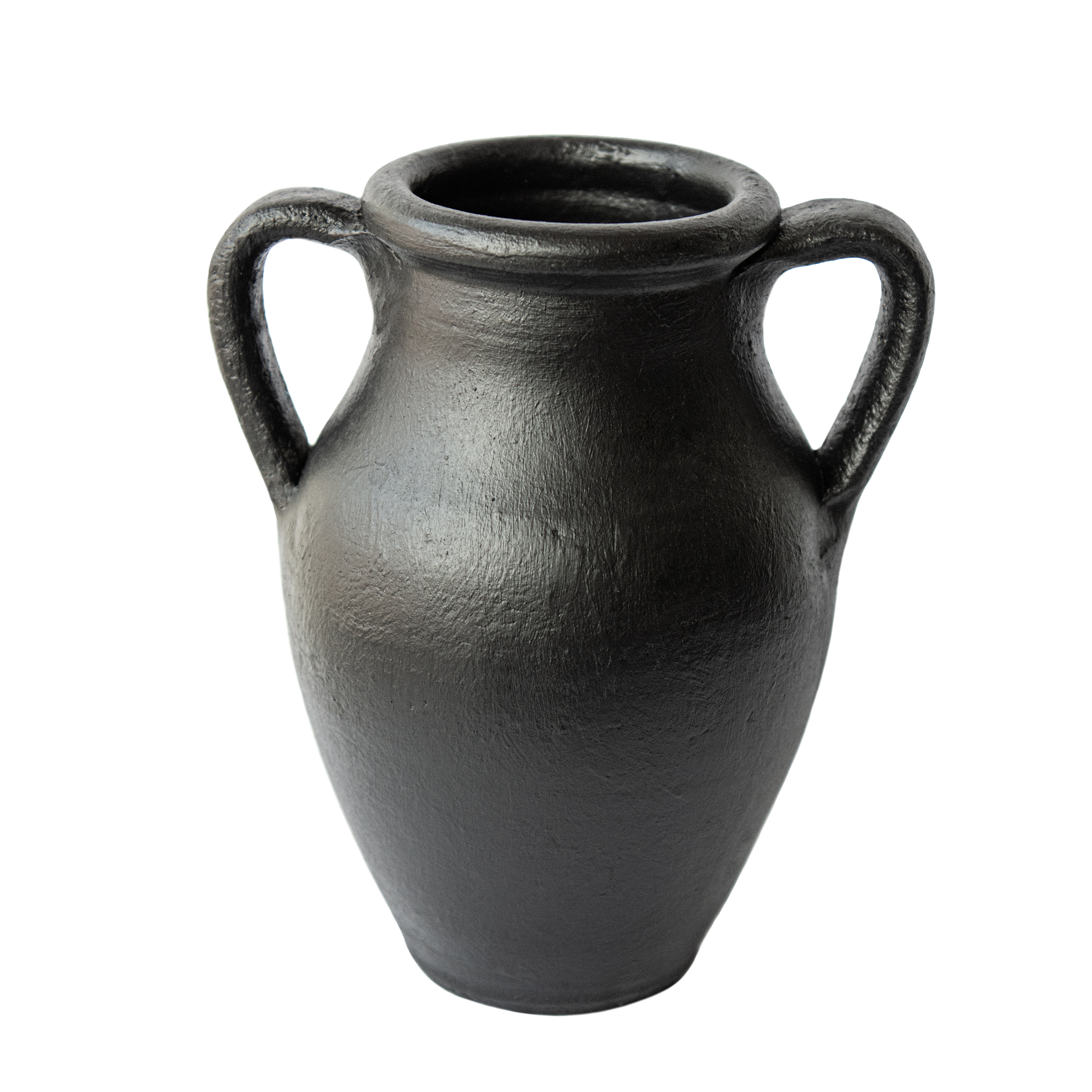 Merta Siyah Mat Cift Kuplu Vazo