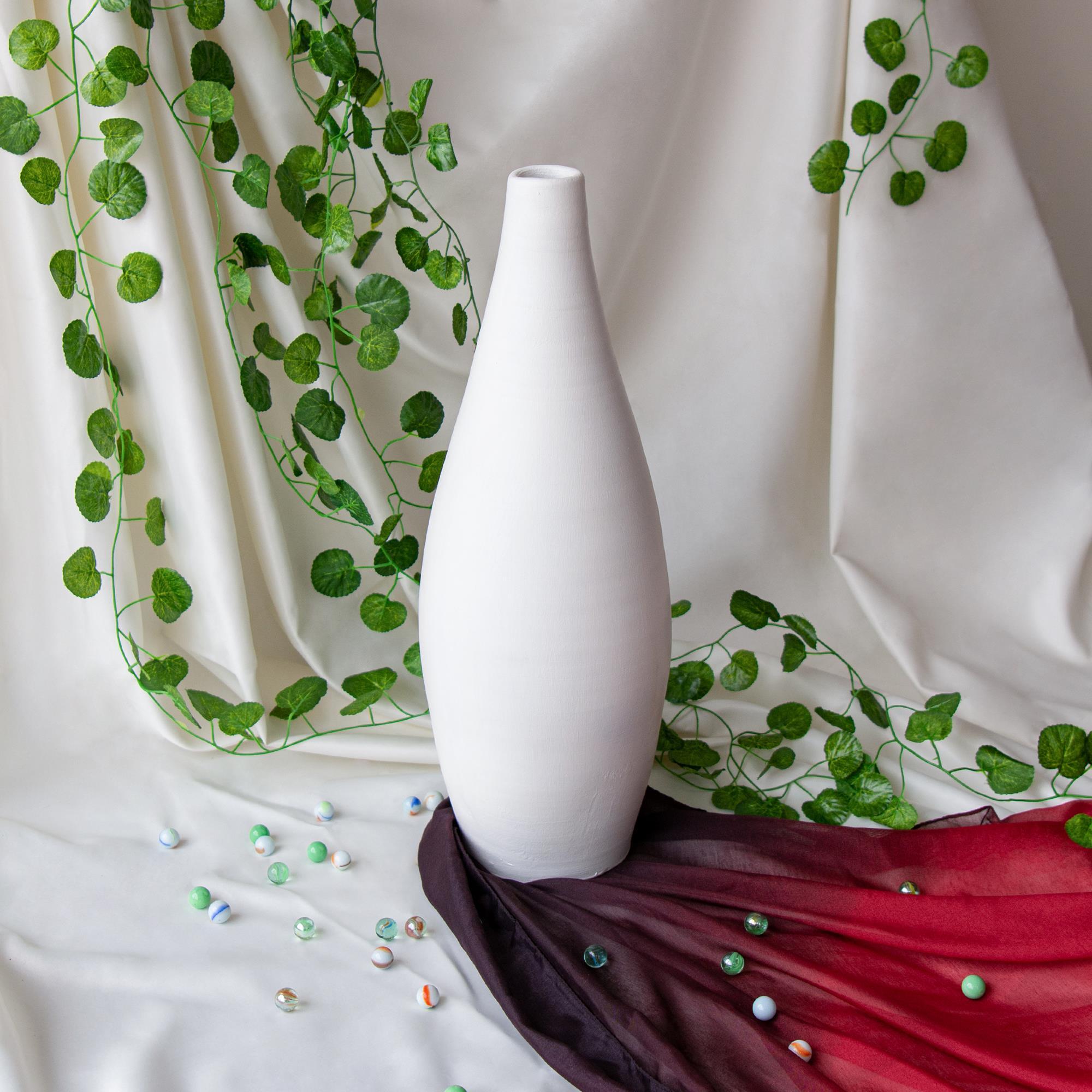 Olette Beyaz Mat  Vazo