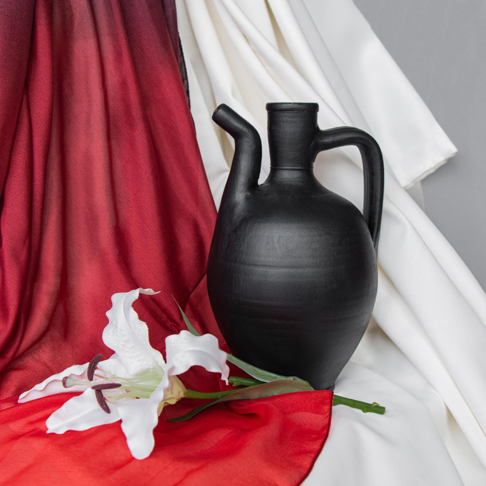 Pavle Siyah Mat Tek Kuplu Vazo