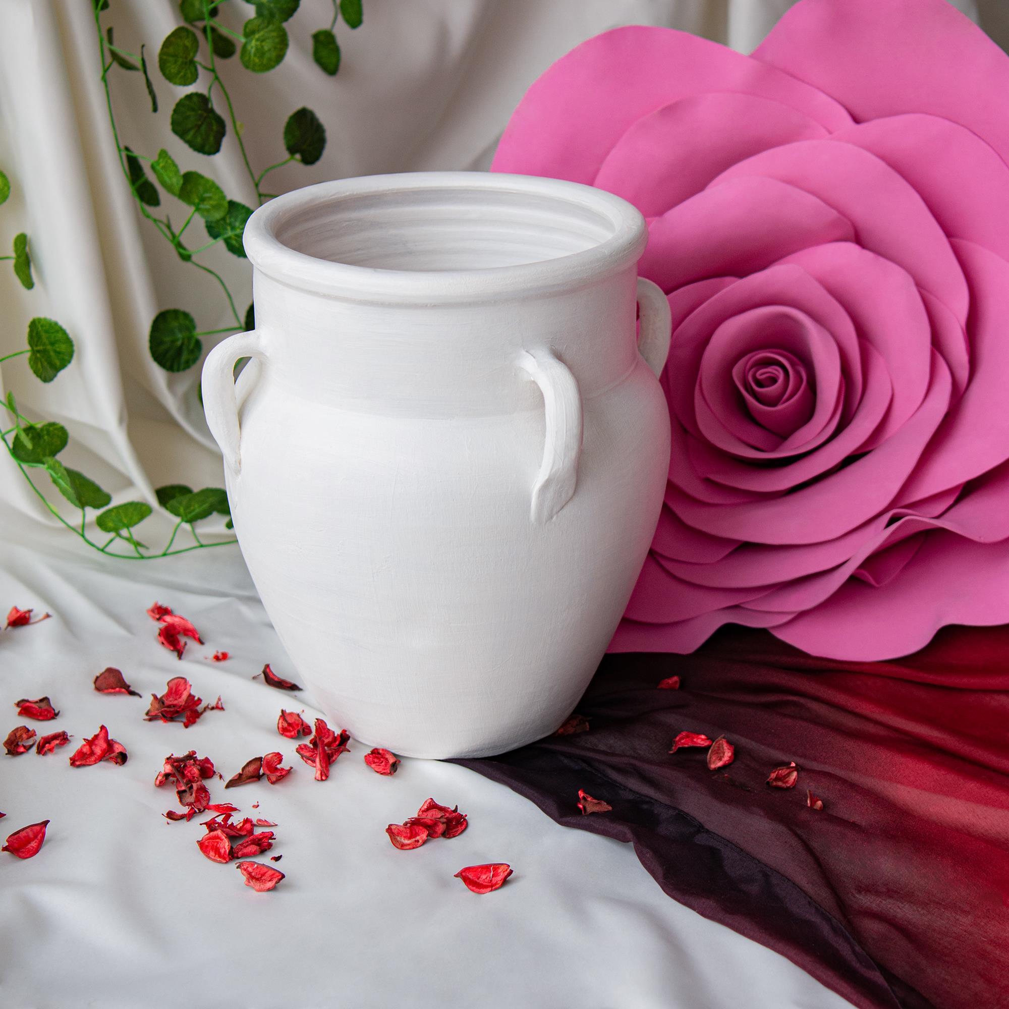 Via Beyaz Mat Dört Kuplu Vazo